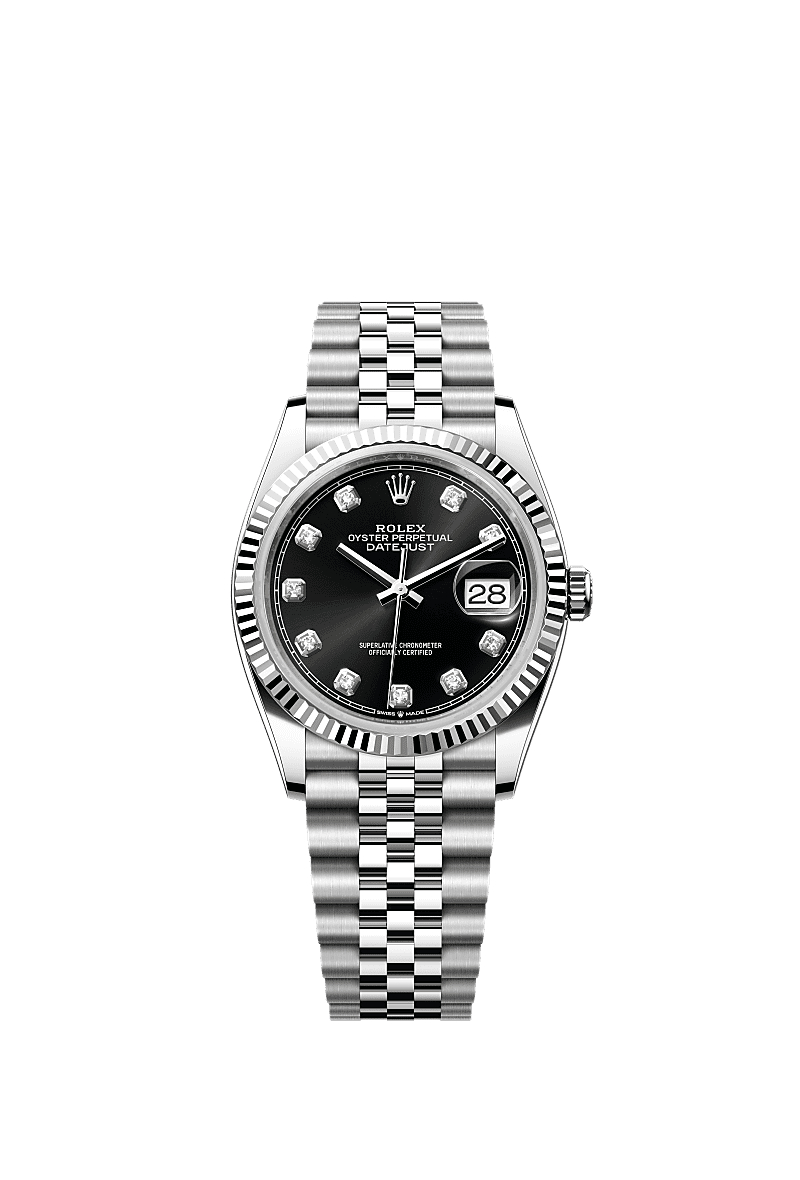 Rolex Datejust 36 Bright black set with diamonds Jubilee, 36 mm, Oystersteel and white gold 126234