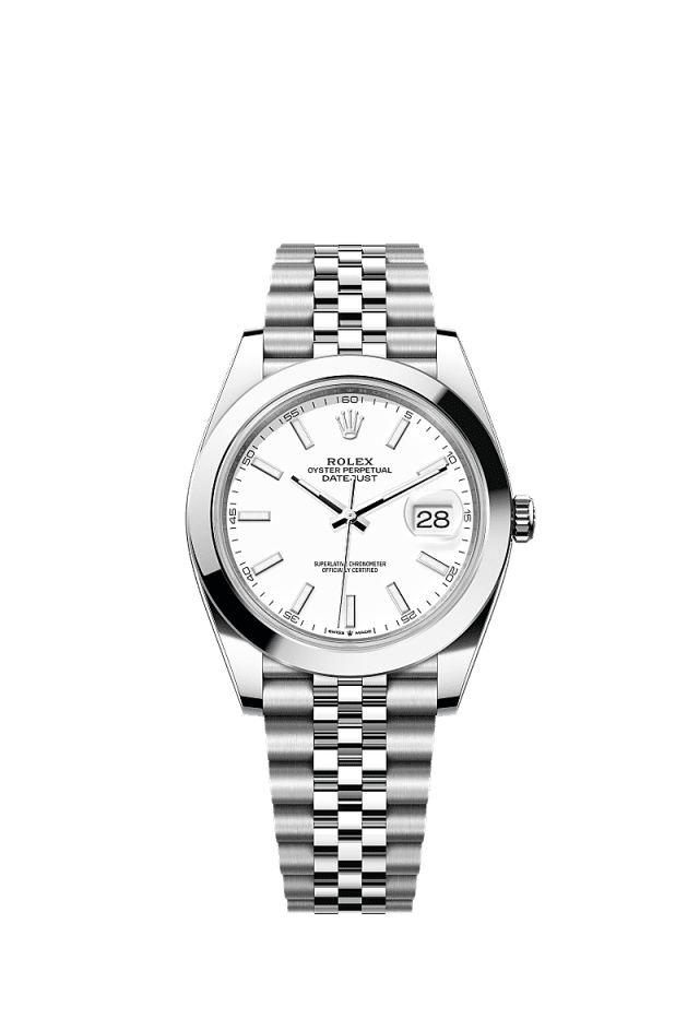 Rolex Datejust 41 White Jubilee, 41 mm, Oystersteel 126300