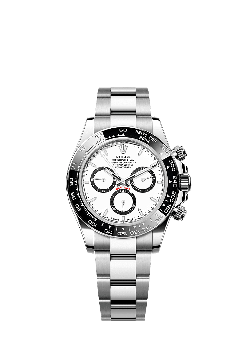 Rolex Cosmograph Daytona White, black counter rings Oyster, 40 mm, Oystersteel 126500LN