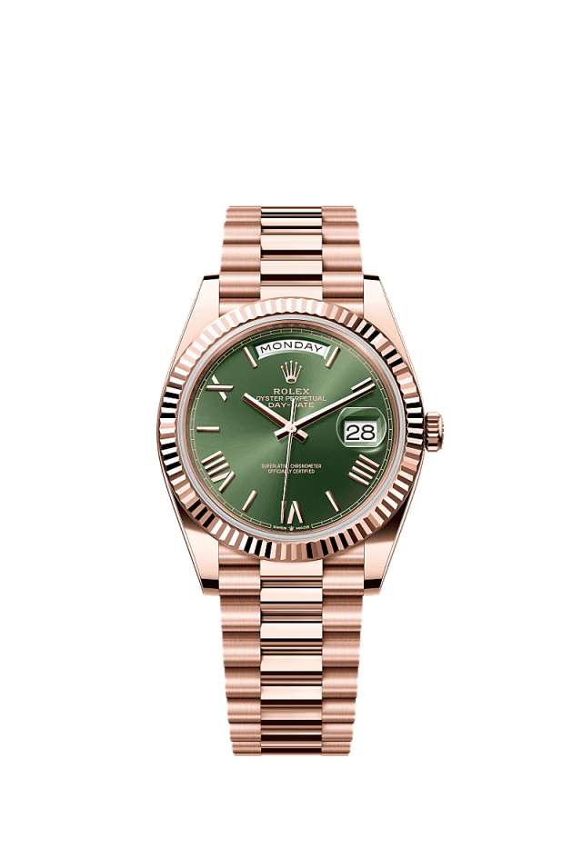 Rolex Day-Date 40 Olive green Oyster, 40 mm, Everose gold 228235